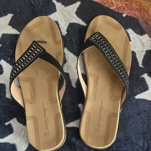 Natural Steps Black and Tan Studded Sandals